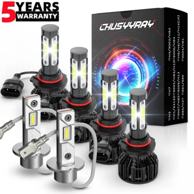 6X 6000K Headlight Hi/Lo Beam + Fog Light Bulbs Kit For Eagle Talon 1992-1998 - Image 1 of 4