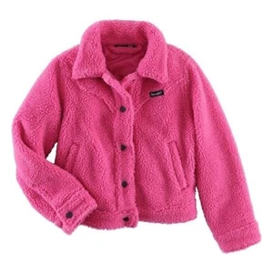 Wrangler Girl's XL Long Sleeve Sherpa Snap Button up Fleece Jacket - Pink - Picture 1 of 5