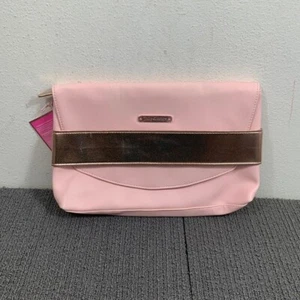 Juicy Couture Clutch Envelope Bag Womens Large Light Pink PVC Gold Hand Strap - Picture 1 of 13