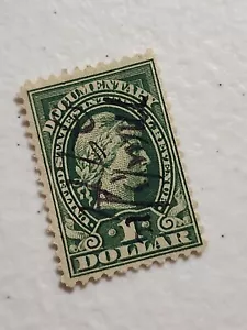 US Revenue 1917-33 $1 Green LIBERTY Documentary USED - #6087 - Picture 1 of 2