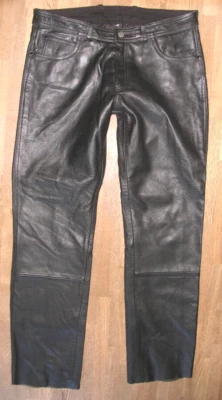 -HIGHWAY 1- Herren- LEDERJEANS / Biker - Lederhose schwarz in ca. W34 / L33 - Bild 1 von 4