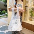 Large Capacity Transparent Handbag Flower Shopping Bag Embroidery Bag  Students