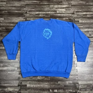 Vintage 90s Lion Crewneck Sweatshirt Blue Large USA Made Vintage Casual - Bild 1 von 6