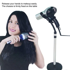Adjustable Hair Dryer Holder Wall Mount Blow Dryer Bracket Removable Sucking Cup - Picture 1 of 11