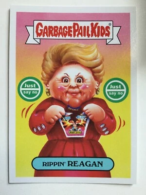 Garbage Pail Kids Topps 2018 Sticker We Hate The ‘80s History Rippin’ Reagan 2b - Image 1 of 2