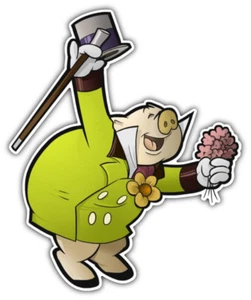 Calcomanía adhesiva para parachoques de coche de dibujos animados W. C. Squeals - 3"" o 5"" - Imagen 1 de 1