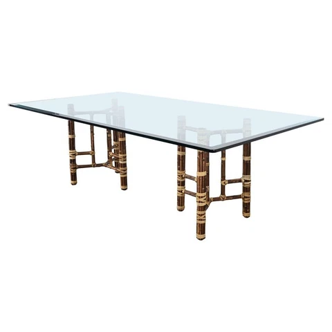 McGuire Rattan Dining Table, 1980s Cover