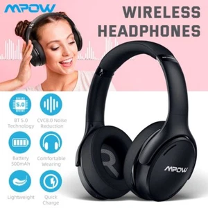 Mpow H19 IPO Active Noise Cancelling Headphones Bluetooth 5.0 Wireless Earphones - Picture 1 of 9