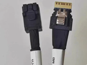 Slim Line SAS 4.0 SFF-8654 4i 38pin to Mini SAS 4i SFF-8643 36pin Cable 1m 3.3ft - Picture 1 of 4