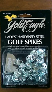 Lotto 6 confezioni di 24 punte per scarpe da golf Gold Eagle 90640 donna acciaio temprato metallo - Foto 1 di 2