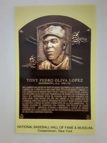 2022 Tony Oliva SPANISH HOF Plaque Postcard Postmarked on Induction Day 7/24/22 Cover