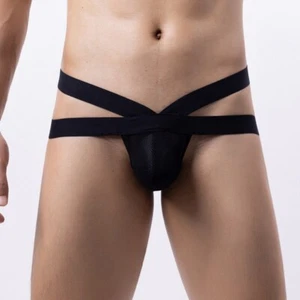 Herren Sexy Harness Body Elastisch Jockstrap Unterwäsche Netz Slip Thone T-Back - Bild 1 von 11