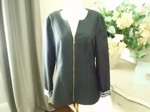 Dana Buchman Dark Navy Blue Zipper Dress Blazer Jacket Size 4 ~ NWOT - Picture 1 of 6