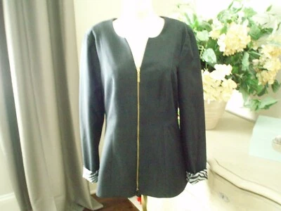 Dana Buchman темно-синий молнии платье Blazer куртка размер 4 ~ новый без ЯРЛЫКОВ - Изображение 1 из 4