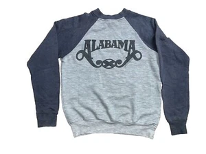 Vtg 1980 Alabama Country Music Faded Gray Sweatshirt XS Love In The 1st Degree - Picture 1 of 5