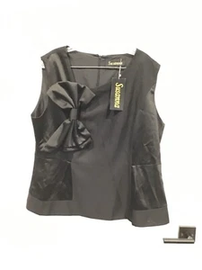 Neu mit Etikett Susanna Damen 1X schwarzes Tanktop ärmellos vollständig gefüttert Reißverschluss hinten - Bild 1 von 4