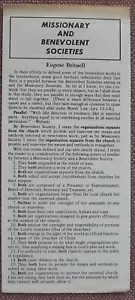 MISSIONARY & BENEVOLENT SOCIETIES ~ EUGENE BRITNELL ~ CHURCH OF CHRIST ~ SCARCE! - Imagen 1 de 3