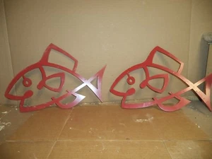 Pair Metal Fish Wall Art Heavy 18"x12" Fishing lodge decor/Man cave - Picture 1 of 4