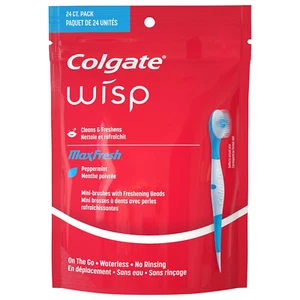 Mini spazzolini usa e getta Colgate Max Fresh Wisp - numero 24x4 - Foto 1 di 8