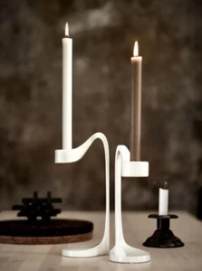 New! IKEA JATTEVIKTIG Candle Sticks & Votive Holders 10-5/8" & 9.5" White Modern - Picture 1 of 7