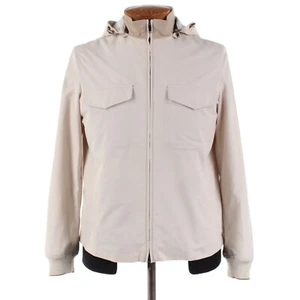 Luciano Barbera NWD Polyester Hooded Jacket Size 50 (M US) In Solid Beige - Picture 1 of 14