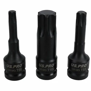 Juego de 10 piezas de enchufes de broca de impacto profundo Torx Star Impact extra largos T30 – T100 - Imagen 1 de 6