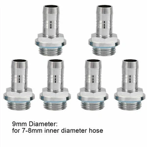New 6 Pcs Barb Fittings Connector Replacement Parts For Water Tank Cooling g - Photo 1/8