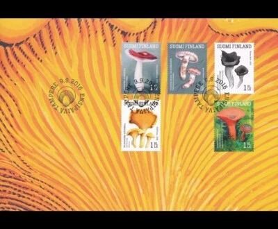 Finland - "FUNGI ~ EDIBLE WILD FOREST MUSHROOMS" FDC First Day Cover 2016 - Image 1 of 4