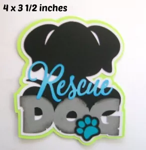 RESCUE DOG TITLE PETS scrapbook premade paper piecing 3D die cut BY Rhonda - Picture 1 of 1