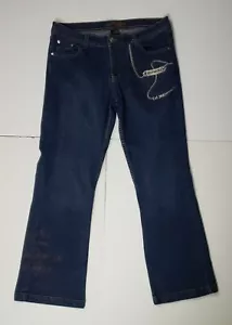 Southpole Women's Blue Denim Jeans Southpole Est.1991 Logo Front & Back Size 15 - Picture 1 of 10
