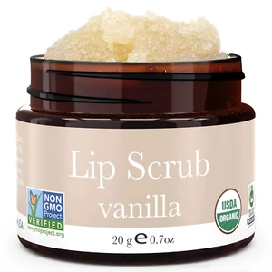 Organic Lip Scrub Vanilla - USA Made Exfoliating Lip Scrub with 100% Natural ... - Picture 1 of 1