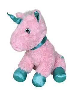 Dan Dee Collectors Choice Pink Unicorn 11" Plush Shimmery Green Details - Picture 1 of 3