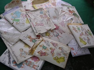 #JH Lot of 28 Vintage 1950's-70's Baby & Christening Sewing Patterns - Picture 1 of 9