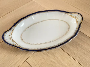 Superbe Ravier en porcelaine de Limoges Théodore Haviland - décor bleu & or - Foto 1 di 3