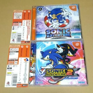 Dreamcast SEGA Sonic Team Sonic Adventure & Sonic Adventure 2 Set Game Soft Used - Picture 1 of 3