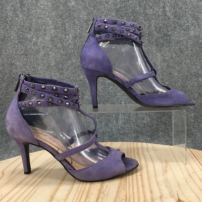 Jessica Simpson Tacones Mujer 8.5 M T Correa Tachonada Tirantes Púrpura Cremallera Punta abierta Foto 1 de 4