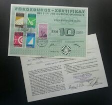 Germany Summer Olympics Munich 1969 Sport (Certificate Sport Sponsorship) *rare