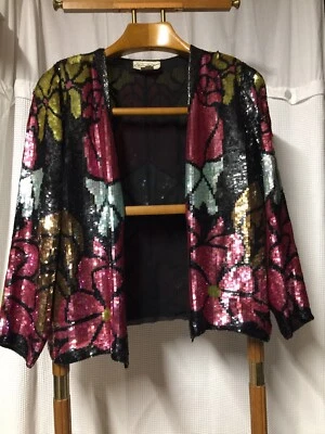 Chanson D Amour Vintage Sequin Handmade Blazer Jacket Women’s Medium - Image 1 of 4