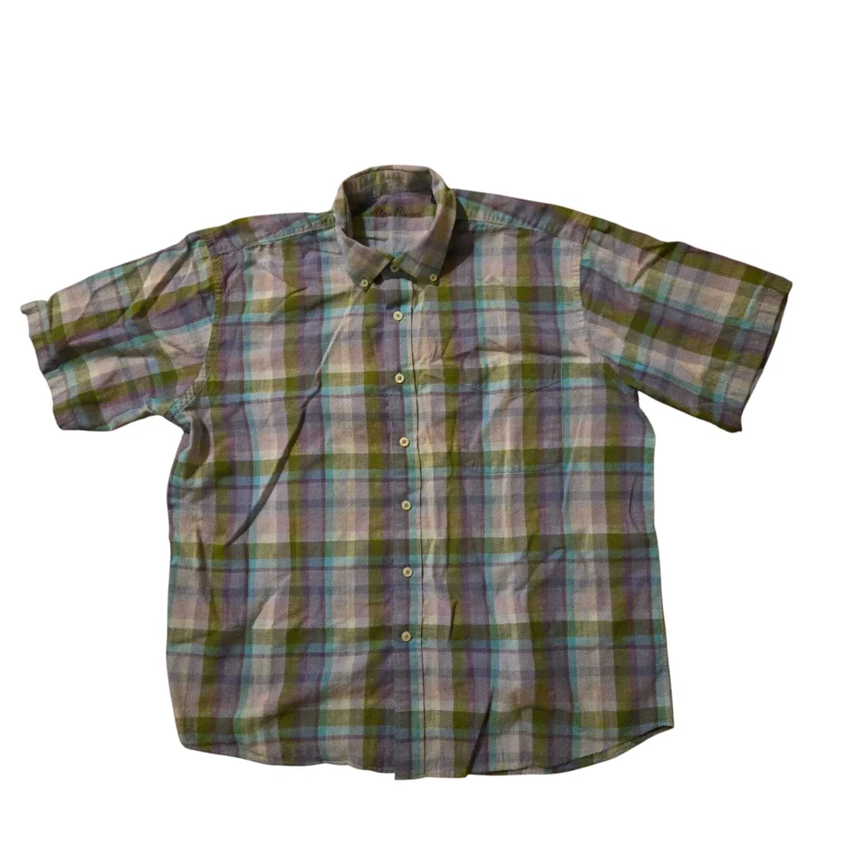 Alan Flusser XL Striped Purple Cotton Button Down Preppy Collegiate - Image 1 of 4