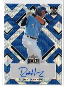 2022 Leaf Metal BLUE Wave RC AUTO Dustin Harris! Rangers! Rookie! Autograph /7 - Picture 1 of 2