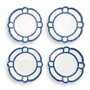 Two's Company 4er Set blau Bambus Touch Essteller - Bild 1 von 1