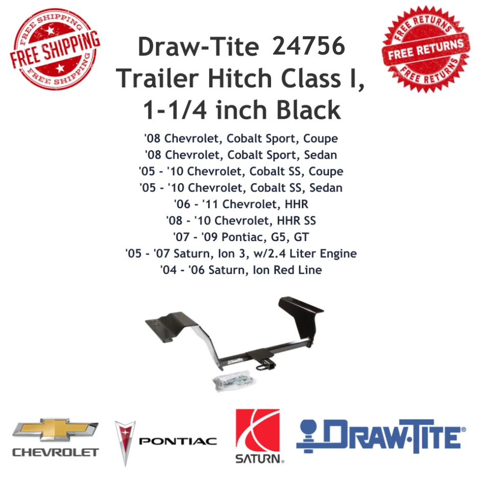 Enganche de remolque Draw-Tite 24756 clase I, receptor de 1-1/4" para Chevy Pontiac Saturn Foto 1 de 4