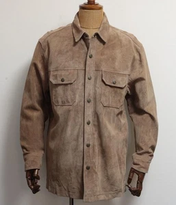 Good Condition EDDIE BAUER Suede Leather Jacket Vintage Car - Picture 1 of 8