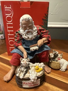 Possible Dreams Clothtique Purrfect Geschenk Katze Santa Weihnachtsfigur mit Box - Bild 1 von 10