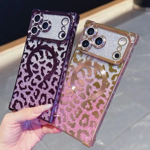 Custodia antiurto Bling Leopard magnetica sottile per iPhone 17 Pro Max 17 Air - Foto 1 di 23