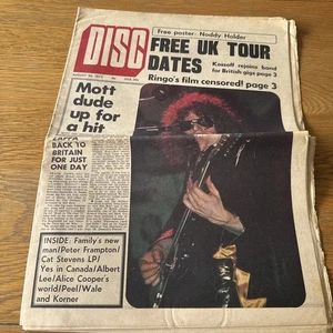 Disc Newspaper - August 26th 1972 - Free Uk Tour Dates Front Cover - Picture 1 of 12