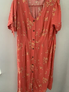 Peyton & Parker Festival Cruise Summer Orange Floral Maxi Dress sz. 1X - Picture 1 of 14
