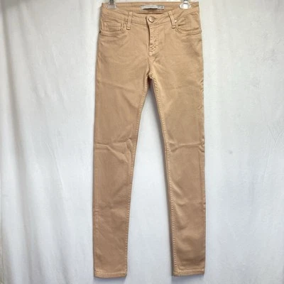 Pantalones de mezclilla Victoria Beckham tiro bajo pierna ajustada mujer talla 24 salmón elástico Foto 1 de 4
