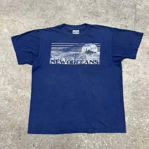 Vintage 1983 New Orleans T Shirt Adult Large Louisiana Ferry Navy Blue Tourist - Picture 1 of 9