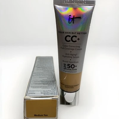 IT Cosmetics CC+ Creme com FPS 50+ #Castanho Médio ~1,08 oz. Leia - Imagem 1 de 2